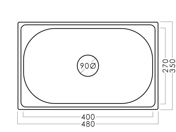 Chiuvetă inox 48 х 35 cm