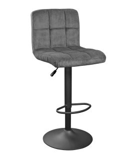 Scaun Bar SB-044~Velvet Dark Grey+Black Legs