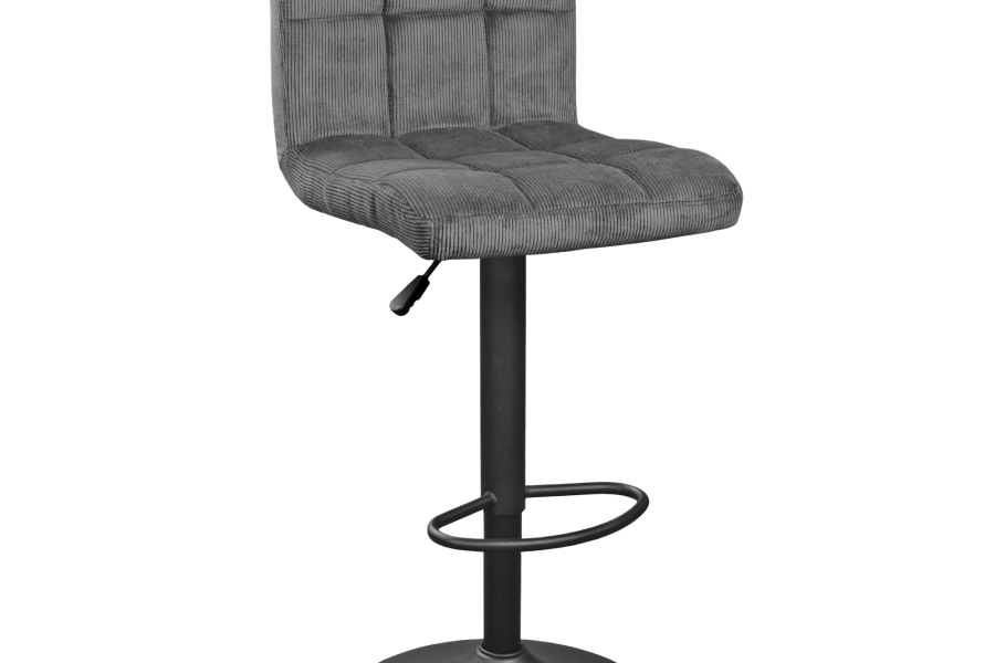 Scaun Bar SB-044~Velvet Dark Grey+Black Legs