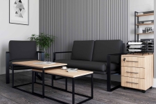 Canapea York Pu Black (133 cm)