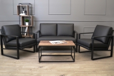 Canapea York Pu Black (133 cm)