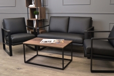 Canapea York Pu Black (133 cm)