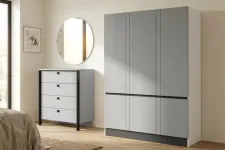 Шкаф Basic 1400, 16 мм, Корпус Белый Ясень / Фасад Серый