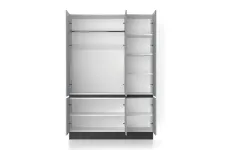 Шкаф Basic 1400, 16 мм, Корпус Белый Ясень / Фасад Серый