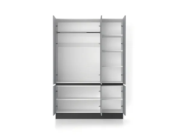 Шкаф Basic 1400, 16 мм, Корпус Белый Ясень / Фасад Серый