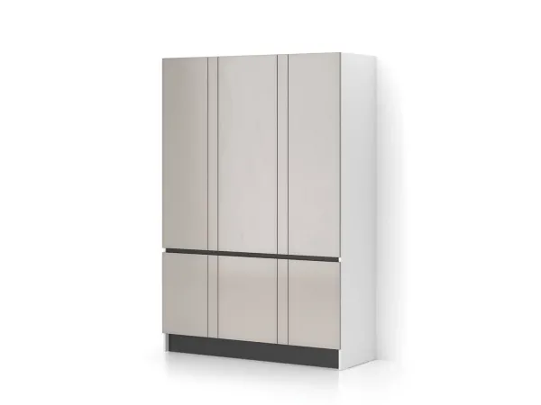 Шкаф Basic 1400, 16 мм, Корпус Белый / Фасад Кашемир