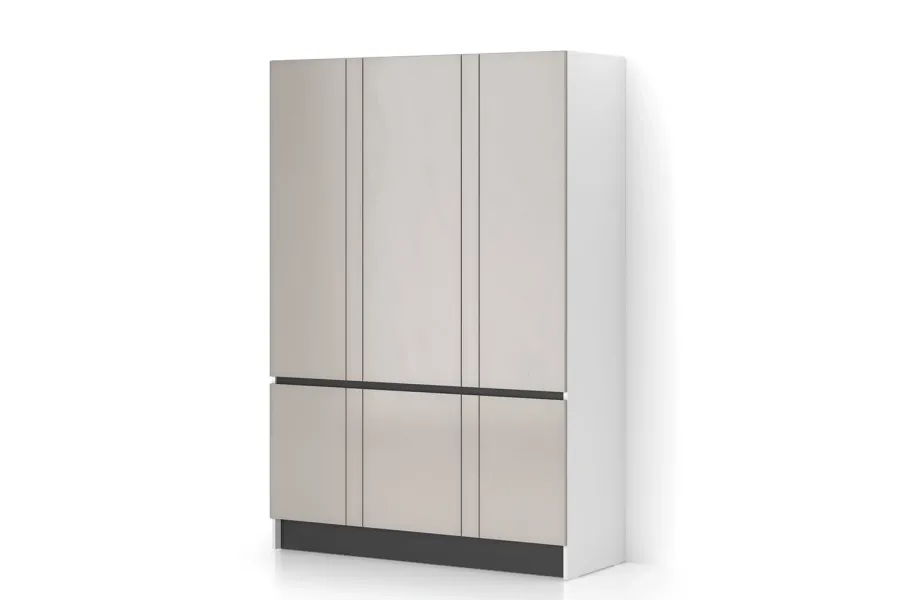 Шкаф Basic 1400, 16 мм, Корпус Белый / Фасад Кашемир