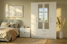 Шкаф Linia 1600 с зеркалами, Белый Ясень