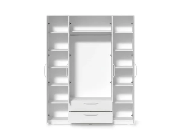 Шкаф Linia 1600 с зеркалами, Белый Ясень