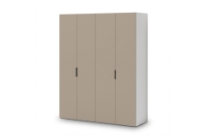 Шкаф HARDY 1800, 4 Двери, Корпус Белый / Фасад Глиняный Серый