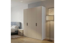 Шкаф HARDY 1800, 4 Двери, Корпус Белый / Фасад Глиняный Серый