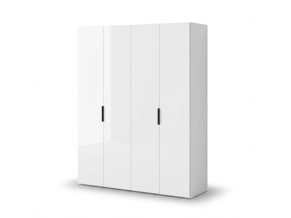 Dulap HARDY 1800, 4 Uși, Corp Alb / Fațadă Alb Lucios