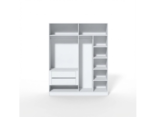 Dulap HARDY 1800, 4 Uși, Corp Alb / Fațadă Alb Lucios