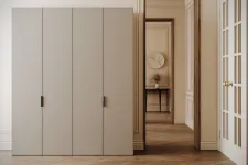 Шкаф HARDY 1800, 4 Двери, Корпус Белый / Фасад Светло-серый Матовый