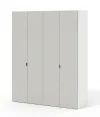 Шкаф HARDY 1800, 4 Двери, Корпус Белый / Фасад Светло-серый Матовый