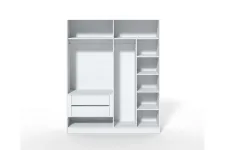 Шкаф HARDY 1800, 4 Двери, Корпус Белый / Фасад Светло-серый Матовый