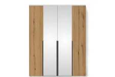 Шкаф Linia 1600 с зеркалами, Корпус Белый / Фасад Дуб Эвок
