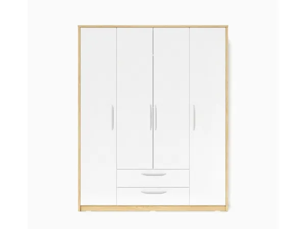 Шкаф Linia 1600, Корпус Клен, Фасад Белый Ясень