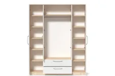 Шкаф Linia 1600, Корпус Клен, Фасад Белый Ясень