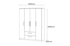 Шкаф Linia 1600, Корпус Клен, Фасад Белый Ясень