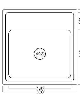 Chiuvetă inox 50 х 50 cm 0,4 mm