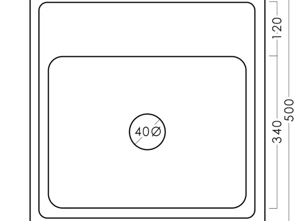 Chiuvetă inox 50 х 50 cm 0,4 mm