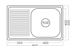 Chiuvetă inox 50 х 80 cm