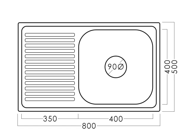 Chiuvetă inox 50 х 80 cm