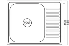 Chiuvetă inox 58 х 48 cm 0,8 mm EPL