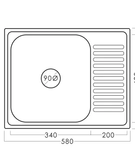 Chiuvetă inox 58 х 48 cm 0,8 mm EPL