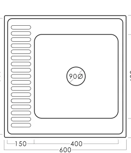 Chiuvetă inox 60 х 60 cm 0,4 EPL