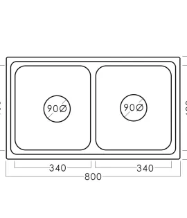 Chiuvetă inox 60 x 80 / 20 cm