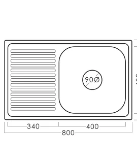 Chiuvetă inox 60 x 80