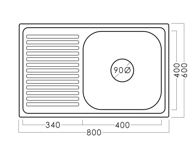 Chiuvetă inox 60 x 80