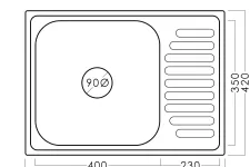 Chiuvetă inox 66 х 42 cm 0,8