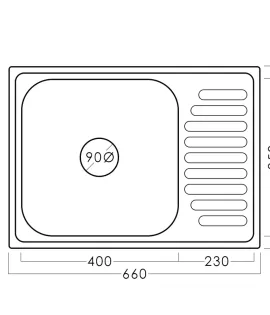 Chiuvetă inox 66 х 42 cm 0,8