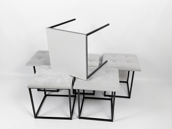 Set modern 6 în 1 – măsuță + 5 scăunele