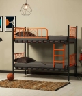 Pat cu două nivele METIS, negru cu portocaliu