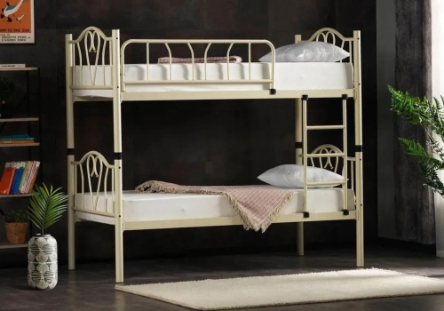 Pat cu două nivele Orkide, crem