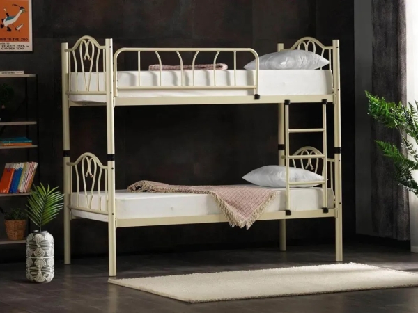 Pat cu două nivele Orkide, crem