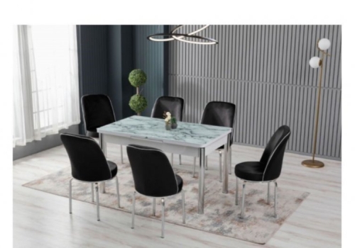 Set Masă cu 6 Scaune ALTIN SILVER