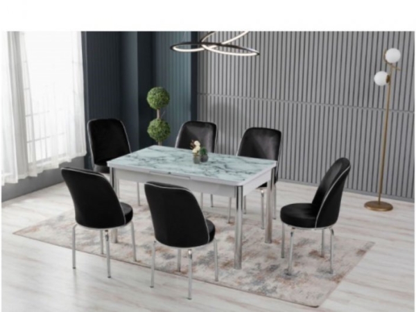 Set Masă cu 6 Scaune ALTIN SILVER