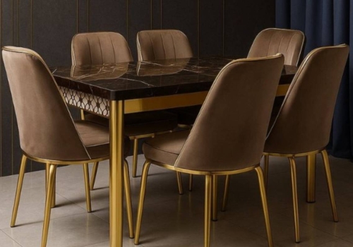 Set Masă cu 6 Scaune ALTIN GOLD