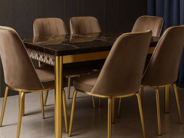 Set Masă cu 6 Scaune ALTIN GOLD