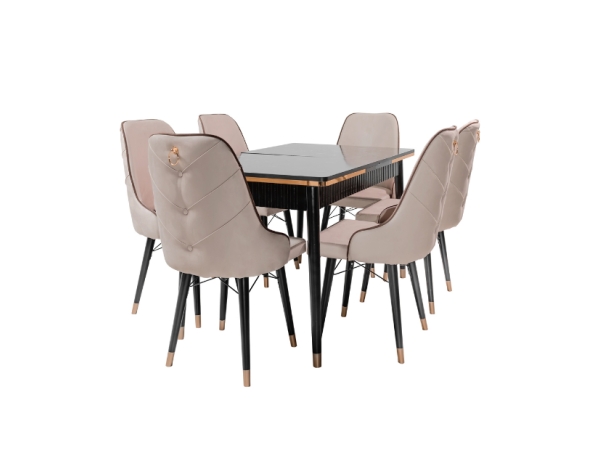 Set Masă cu 6 Scaune BELEK