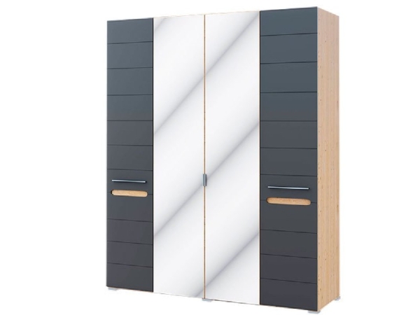 Dulap BIANCO (4 uși),Stejar Artizan / Grafit