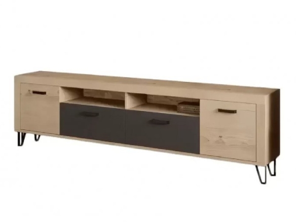 Comodă TV RIO – Stejar Artizan / Antracit