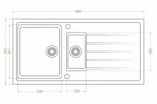 Chiuvetă 1000 х 500 / 15 mm
