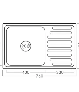 Chiuvetă inox 78 х 43 cm