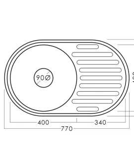 Chiuvetă inox 77 х 50
